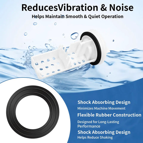 Two Pack Washer Drain Pump Gasket And Seal Ring Set For Washer Replacement Plug Seal For WH11X34741 WH11X29539 WH23X38617 WH23X10027 WH23X10029 Fits GFW450 GFQ14 Series Washer Models Leak Proof High Sealing Performance And Easy Install, black rubber seal ring
