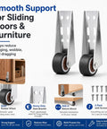 Dead Nuts Heavy Duty Vertical Track Roller Wheels With Quiet Rubber Casters and Zero Wobble Glide For Smooth Barn Doors Cabinets Closets And Home Workshop Builds