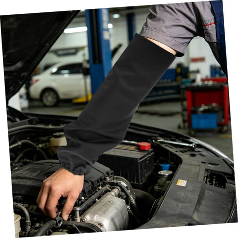 Heavy Duty Fireproof Welding Sleeves With Elastic Fit And Spatter Shield Abrasion Resistant Guard Keeps Arms Clean From Nasty Burns And Shop Grime For Tough Mechanic Grinds Black