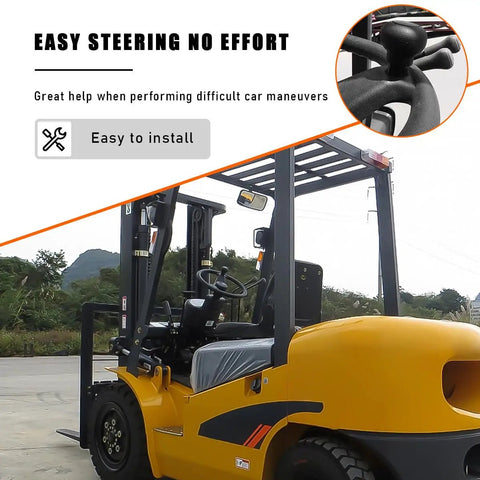 Forklift with Steering Wheel Spinner Knob For Easy Turning Non Slip Power Handle for enhanced maneuverability and control
