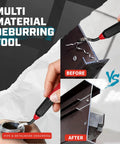 AFA Tooling deburring tool with 11 HSS swivel blades; black handle with red tip