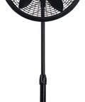 Black Pedestal Standing Fan With Adjustable Height From About 38 To 54 Inches Tilt Control 3 Speed Oscillating Airflow For Bedroom