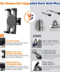Comparison of upgraded Skateboard Deck Wall Mount 360-Degree Rotating Hanger with alternative designs highlighting features.