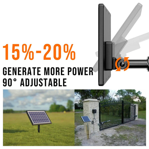 Off-Grid 6V Solar Panel Charger for Deer Feeders and Gate Opener 6W Waterproof Trickle Charger with 90° Adjustable Mount