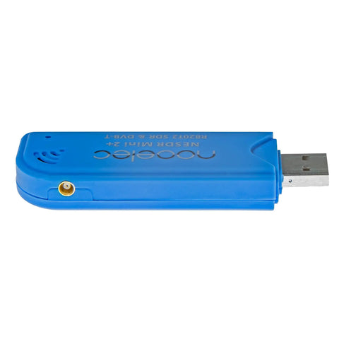 Side view of NESDR Mini 2 Plus RTL SDR USB Receiver Kit With Antenna Mount And Female SMA Adapter For ADS B And General Radio Scanning On Windows Mac Linux 0.5 PPM TCXO R820T2 Tuner with MCX connector visible.