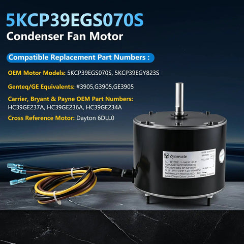 Super Tough One Quarter HP Condenser Fan Motor Replacement For Air Conditioning Units 1100 RPM 208 To 230 VAC with copper windings.