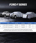 Ford F250 Custom Fit Truck Cover for Crew Cab Short Bed 2001 To 2026 All Weather Waterproof Exterior Shield displayed on trucks