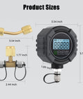 Product Sizes for Dope Digital Vacuum Gauge For HVAC Evacuation Zero To Seventy Five Thousand Microns Range One Quarter Inch SAE Connection Pro Grade Digital Pressure Tester Meter With Three Way Connection And Extended Rod Portable High Accuracy Tool, 5.12 inch