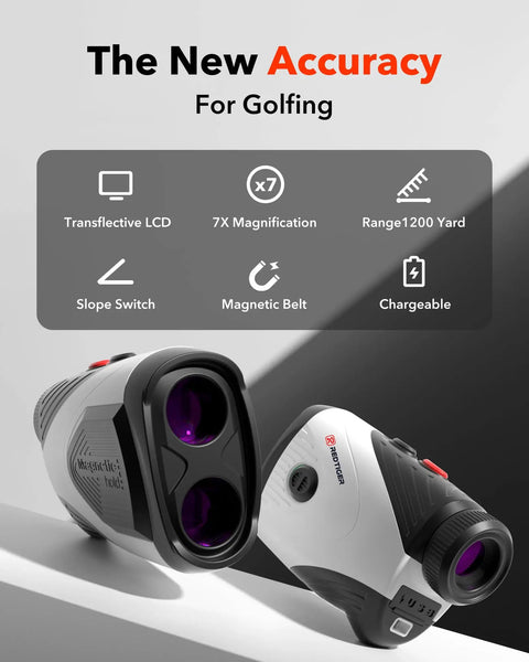 Golf Rangefinder With Slope Switch And Magnetic Mount For Easy Yard Reads, 1200 Yard Range, 7X Magnification, Pro Grade Distance Finder
