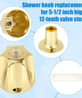 2 Pack Metal Golden Shower Knobs Replacement For Pfister Verve Shower Faucet Handle with valve stem and base