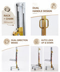 Heavy Duty Portable Lifting Stacker For Easy Wall Cabinet Installation And Heavy Panel Placement Manual Floor Material Lift with dual handle design.