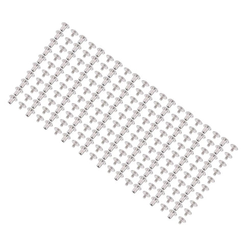 All In One 200 Piece Stainless Steel Rivet And Screw Fastener Kit For Leather Crafts Flat Head Rivets And Screws For DIY Repairs And Decoration Great For Belts, Bags, Wallets And Everyday DIY Projects. Stainless steel rivet and screw set laid out on white