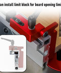 Heavy Duty T Track Miter Gauge Fence With Smooth Telescoping Slider For Table And Router Saw Aluminum Build limit block installation detail.