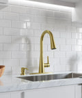 Barulli Kitchen Faucet With Pull Down Sprayer And Soap Dispenser Single Handle High Arc Chrome Finish For Kitchen Sink
