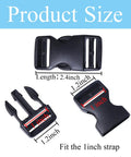 Four Pack 1 Inch Quick Side Release Buckles Dual Adjustable No Sew Clips for Nylon Webbing Replacement