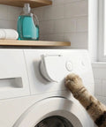 2 Pack Washing Machine Button Covers 41mm ID Safety Switch Guard Flip Top Self Adhesive in use on machine