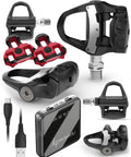 Rally RK110 Single Sensing Power Meter Pedals for Road Bikes Upgradeable to Dual, with Look KEO Cleats and Wearable4U PowerBank
