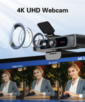 Lock In With This Crisp 4K Ultra HD Webcam Featuring A Broad 120 Degree Wide Angle Lens Smooth As Butter Zoom Meetings And Twitch Streams Reliable Usb Pc Camera For Your Daily Hustle, showcasing lens elements and screen comparison.