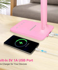 Deep Black First-Generation LED Desk Lamp With USB Port, Dimmable Table Light base with built-in USB charging port and phone