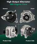 132 Amp Beefed-Up High-Output 12V Alternator For Dodge Durango 3.7L 2004, For Durango 4.7L 2003-2006, For Ram 1500 3.7L 2002-2006