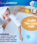 Straight Up Genius Hair Catcher And Drain Stopper For Shower Or Tub, white accessory for collecting loose hair in bath.