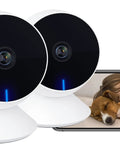 Two Pack Baby Monitor System With Cameras And Audio, 1080P Full HD Night Vision, Motion And Sound Alerts, 2.4G WiFi Cameras, Works With Alexa And Google Assistant