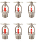 6-Pack 304 Stainless Steel Pendent Fire Sprinkler Heads Deliver Big-League Automatic Fire Defense with Rock-Solid 68C 155F Rating and Sleek Finish Perfect for DN15 Tough Indoor Pipework where You Need Top-Shelf Durability, arranged in two rows.