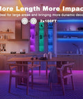 Led Strip Lights 200ft Two Rolls For Bedroom With App And Remote Control 24V Color Changing Light Strips in kitchen decor