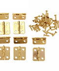 10 Pack Gold Kitchen Cabinet Door Hinges 4 holes drawer hinges jewelry boxes furniture fittings 18x16mm with screws