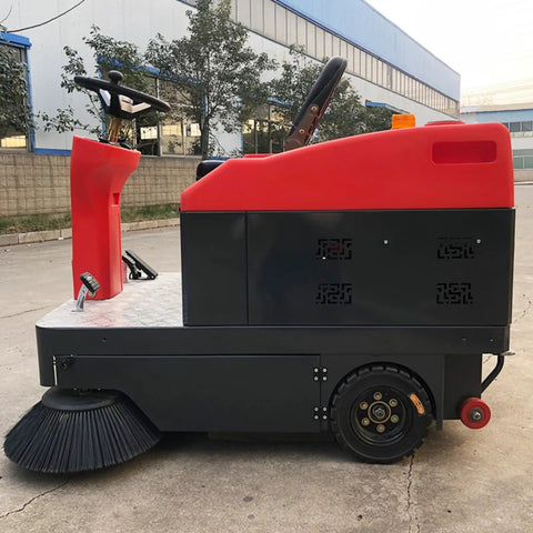 Top Rated Ride On Industrial Sweeper Heavy Duty Floor Cleaner For Warehouse And Factory. This robust commercial vacuum machine features a spacious operator deck, powerful suction for dust and debris, and durable construction built to handle tough jobs