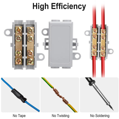 10 Pack 10 AWG Wire Connector Kit 17-10 Gauge Solderless Quick Splice Terminals Up To 60A 400V with high efficiency connectors