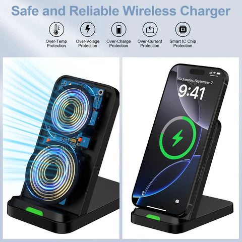 Wireless Charging Stand For 15W Fast Charging With Auto Output Galaxy S26 Ultra S25 S24 S23 S22 S21 And Motorola Edge 2025
