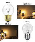 Comparison of 40 Watt G45 Oven Light Bulb Pack Of 5 With E26 Base 120V 330 Lumens High Temperature and a competitor's bulb
