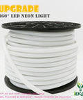 Coiled 360 Degree LED Neon Light Strip Rope Light With Remote, Dimmable And Waterproof, 110 To 120 Volt AC, Warm White, 32.8 Feet