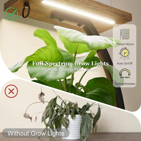Tall Six Tier Indoor Plant Stand With Dual Head Full Spectrum Grow Lights, Solid Heavy Duty Metal Racks To Keep Your Leafy Buddies Thriving Indoors, Set Of Two Pack