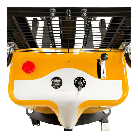 Heavy Duty Semi Electric Wide Leg Pallet Stacker With 3307 Pound Load Capacity And 78 Inch Lift Height Featuring Adjustable Base Frame Legs Built Tough To Haul Serious Weight And Crush Daily Warehouse Grind Made In North America