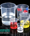 Classroom Science Kit With Plastic Graduated Cylinders And Beakers Set, 10ml to 1000ml Beakers Visible with Various Liquids