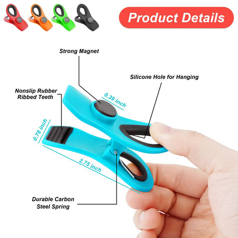 Vibrant Magnetic Chip And Bag Clips 12 Pack Reusable Kitchen Must Have Keeps Snacks Fresh Total Game Changer Super Handy Pantry Organization Essential