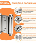 4 Pack 3 Inch Double Action Spring Door Hinges Dual Swing Saloon Hinges With Screws And Pins Heavy Duty Stainless Steel Silver