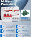 Heavy Duty 60 Amp Din Rail Rcbo With Slick Spd Surge Protector And Class A 30 Ma Gfci Breaker To Keep Your Ev Setup Bulletproof Against Dangerous Overloads, showcasing features and protection types.