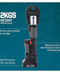 Mini Battery Pipe Crimping Tool For Plumbing Systems With Copper Fittings And Multilayer PEX Press Tool showing features