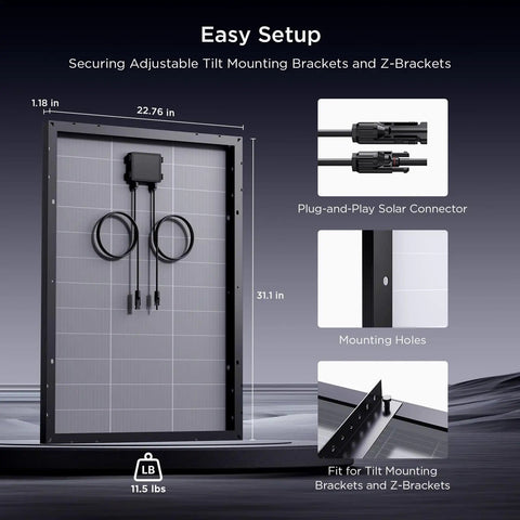 Back view of the N Type 100W Solar Panel With 25 Percent Efficiency Monocrystalline PV Module For RV Van Marine And Off Grid 12V Systems