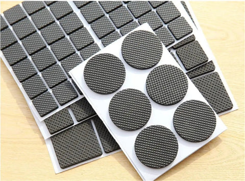 Non Slip Self Adhesive Furniture Feet Pads Set For Tables Chairs Sofas Round And Square Felt Floor Protectors on wooden surface