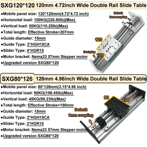 Rock Solid Heavy Duty Aluminum Motorized Linear Stage With Hella Smooth Ball Screw Slide Supporting Up To 250KG Loads, double rail slide table.