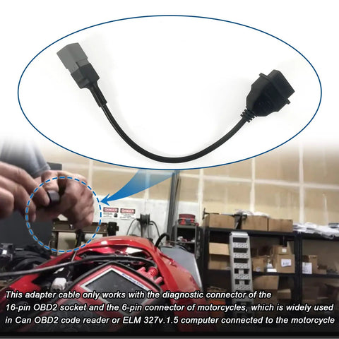 6 Pin To 16 Pin CAN OBD2 OBDII Diagnostic Adapter Cable For Can Am Moto ATV UTV And Motorcycle next to motorcycle ECU