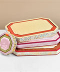 Brown Stackable Jewelry Organizer Tray With Six Grids Drawer Storage Pad For Rings And Bracelets Straight Up Smart Storage Keeps Your Daily Stash Neat And Super Accessible, featuring colorful octagonal trays stacked.