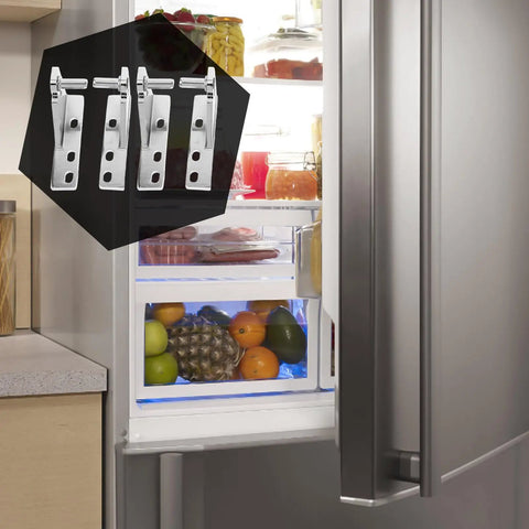 Heavy Duty Refrigerator Door Hinges Stainless Steel Built To Last Rotatable Hinges For Display Cabinets And Freezers Smooth Open And Close High Reliability Commercial Grade Durable Easy Install on stainless steel fridge door
