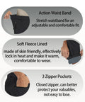 Feature highlights of Weatherproof Softshell Snow Pants for Skiing Snowboarding and Outdoor Adventures with Zipper Pockets Black 34 Inch Waist Waterproof Windproof Quick Dry Built For All Day Comfort including adjustable waistband, soft fleece lining, and zippered pockets.