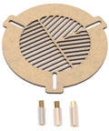 Bahtinov Mask For Telescopes 60 To 90mm Acrylic Fishbone Focusing Plate with brass screws, view of components.