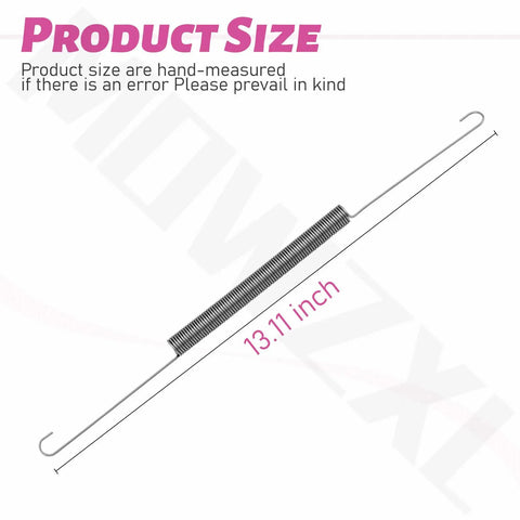 Diagram with dimensions of 2 Pack 732-04612 Extension Spring For Troy-Bilt Cub Cadet Craftsman Lawn Tractors Replacement.